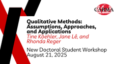 New Doctoral Student Workshop 2025: Qualitative Methods: Assumptions, Approaches, and Applications