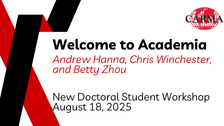 New Doctoral Student Workshop 2025: Welcome to Academia