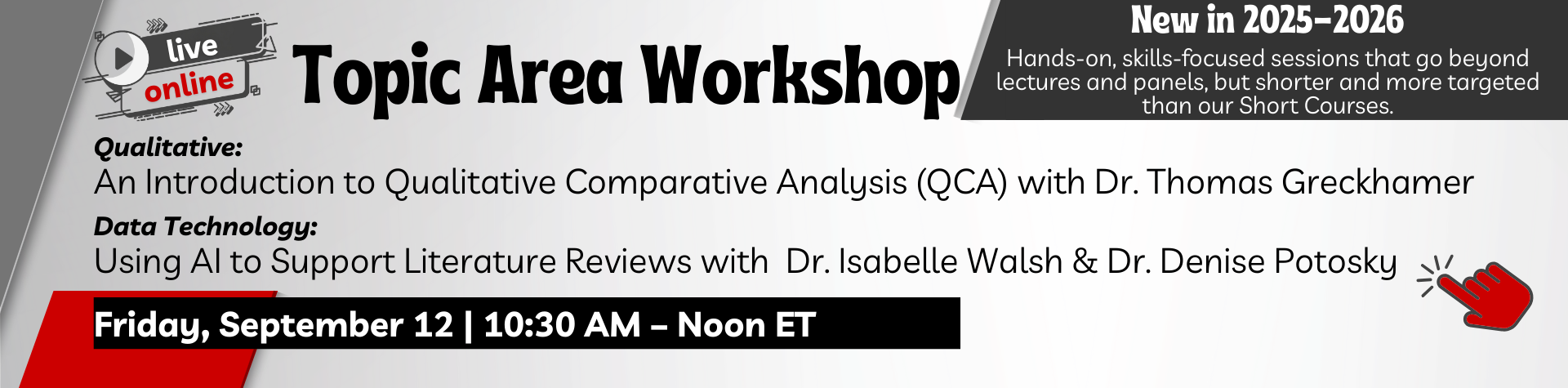 Topic Area Workshops