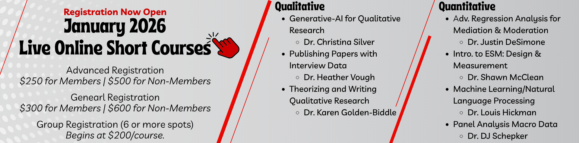 January 2026 Short Course Registration