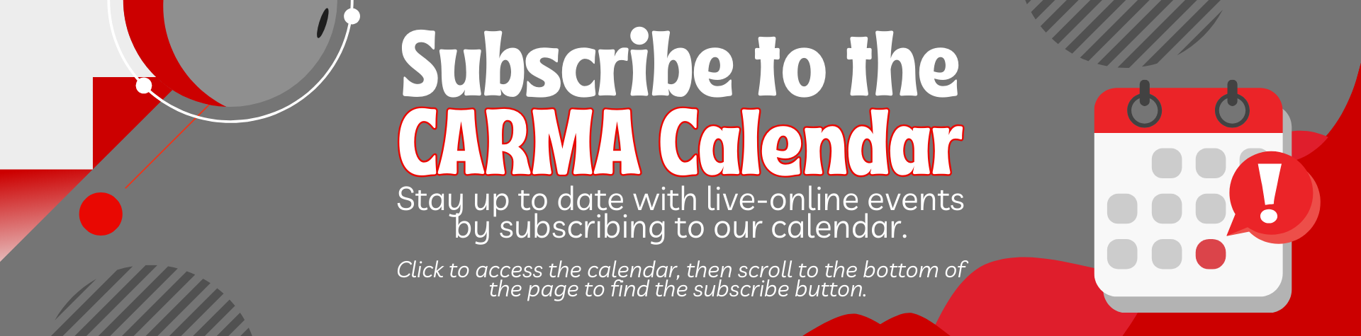 CARMA Calendar Subscribe
