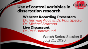 Use of Control Variables in Dissertation Research