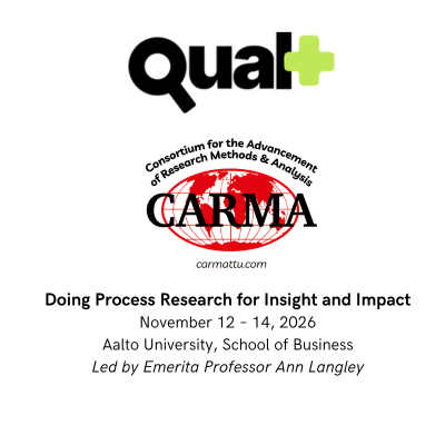 Qual+ x CARMA Short Course - Emerita Professor Ann Langley (In-Person) Finland