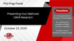 Presenting Your Methods: OBHR Research